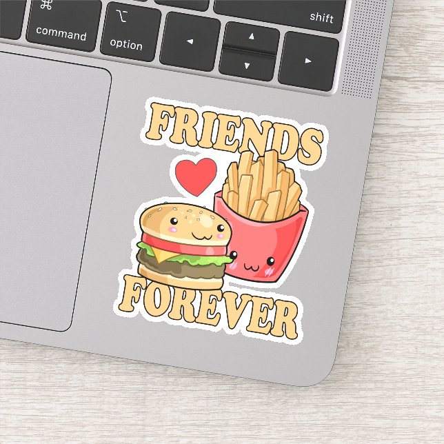 Best Friends Forever Burger And Fries Food Themed (Detail)