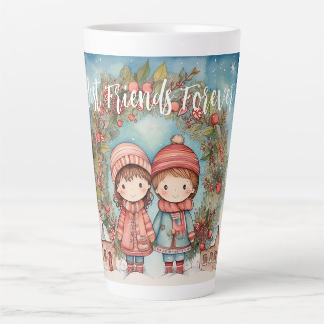 Best Friends Forever Christmas  Latte Mug (Front)