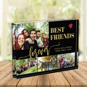 Best friends forever custom names collage photo block