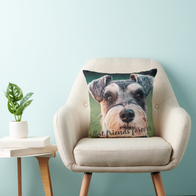 Best Friends Forever Custom Pet Dog Photo  Cushion (Chair)