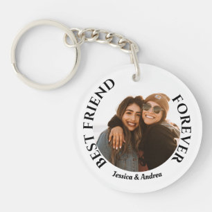 Best Friends Forever Custom Photo and Name Keychai Key Ring