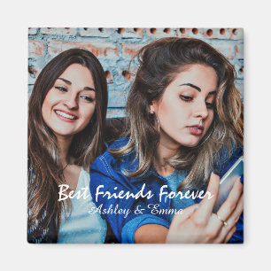 Best Friends Forever Custom Photo and Name Magnet