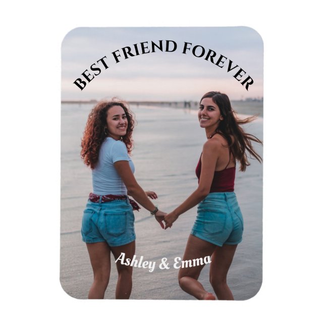 Best Friends Forever Custom Photo and Name Magnet (Vertical)