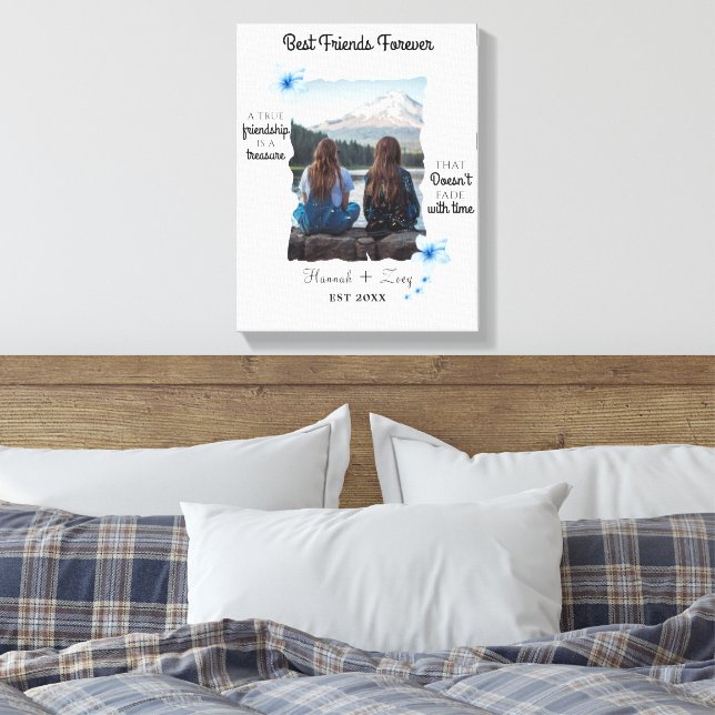 Best Friends Forever Custom Photo  Canvas Print (Insitu(Bedroom))