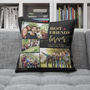 Best friends forever custom photo collage names cushion