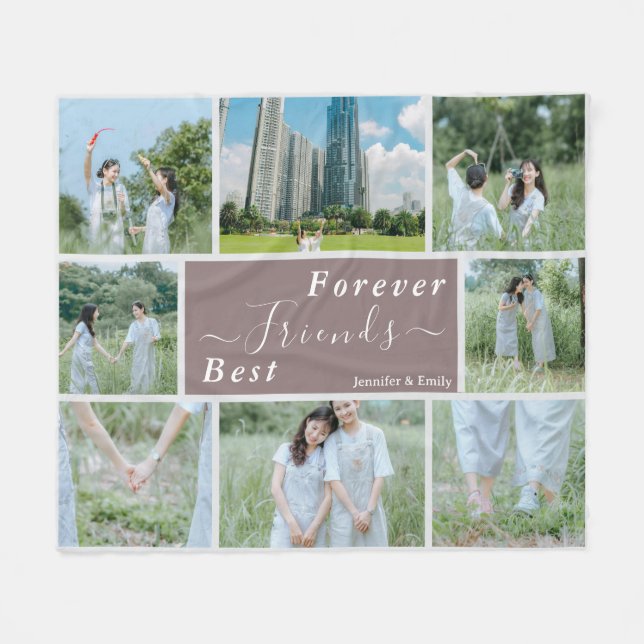 Best Friends Forever Custom Photo Fleece Blanket (Front (Horizontal))