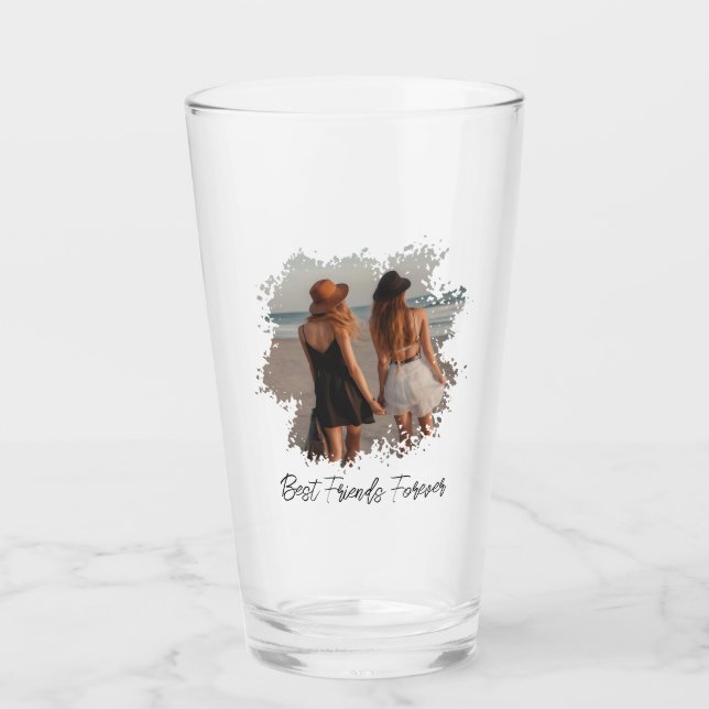 Best Friends Forever Custom Photo  Glass (Front)