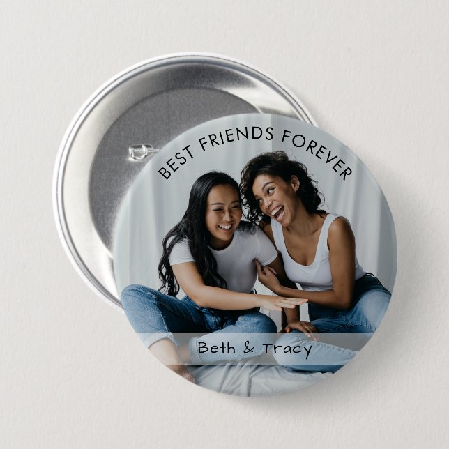 Best Friends Forever Custom Photo & Name Button (Front & Back)