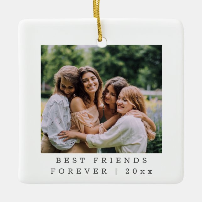 Best Friends Forever Custom Photo Personalised    Ceramic Ornament (Front)