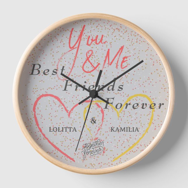 Best Friends Forever Custom Wall Clock – 10" Round (Front)