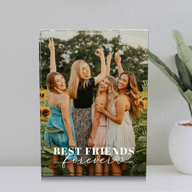 Best Friends Forever Custom White Script Photo Block (Creator Uploaded)