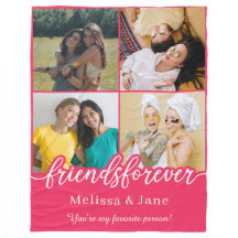 best friends forever cute 4 photos collage Pink
