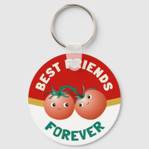 Best friends forever cute tomato love duo key ring