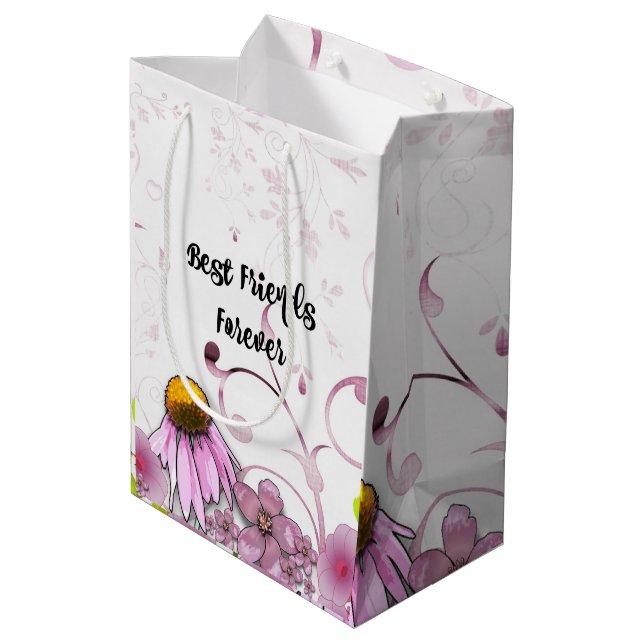 Best Friends Forever, Daisy Graphic Design Medium Gift Bag (Back Angled)