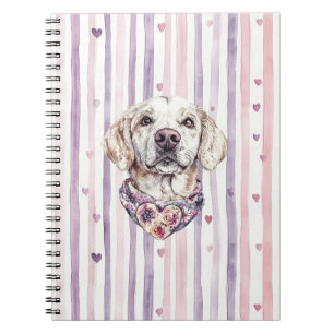 Best Friends Forever Dog Pink Purple Hearts Notebook