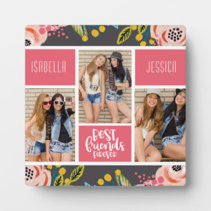 Best Friends Forever Floral Photo Collage BFF Plaque