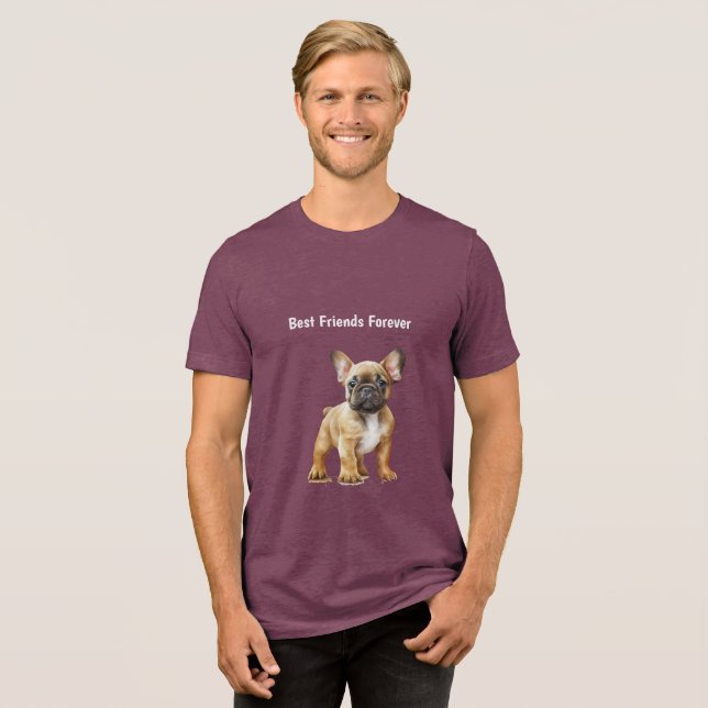 Best Friends Forever Frenchie Dog Tri-Blend Shirt (Front Full)