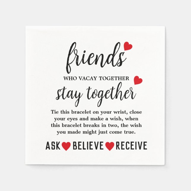 Best Friends Forever Friendship Day Napkin (Front)