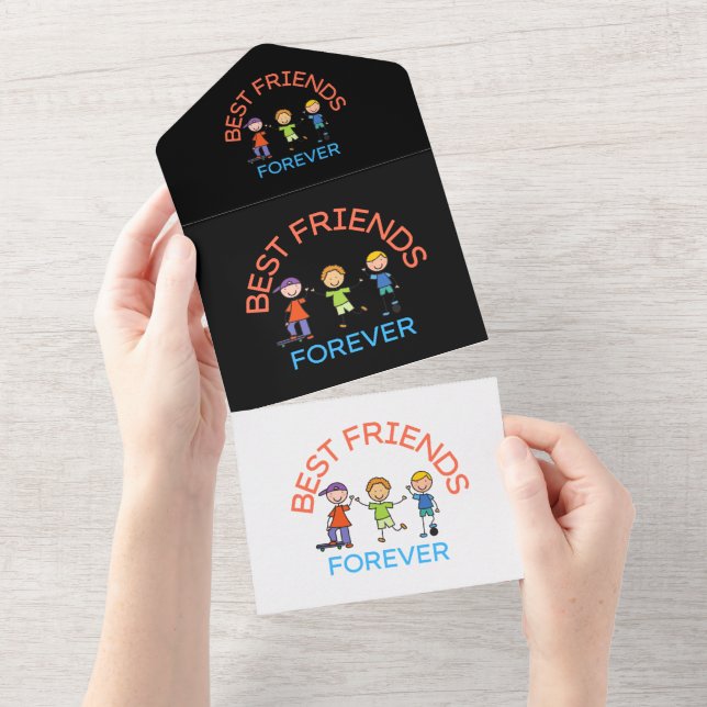 BEST FRIENDS FOREVER, FRIENDSHIP, FRIEND DAY ALL IN ONE INVITATION (Tearaway)