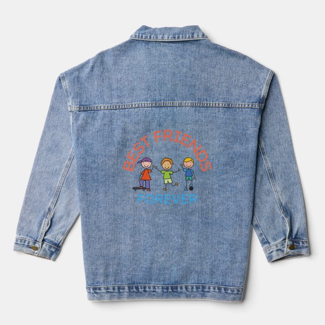 BEST FRIENDS FOREVER, FRIENDSHIP, FRIEND DAY DENIM JACKET (Back)