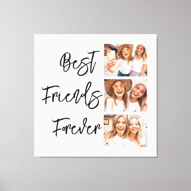 Best Friends Forever Friendship Gift Photo Collage Canvas Print (Front)