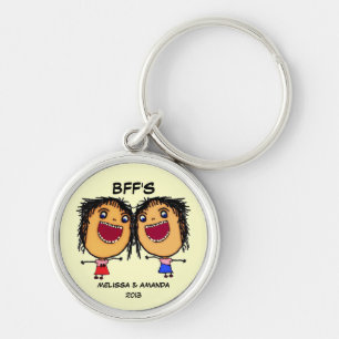 Best Friends Forever Funny Cartoon Key Ring