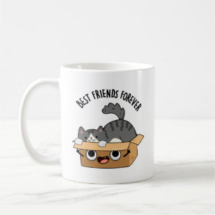 Best Friends Forever Funny Cat And Box Pun  Coffee Mug
