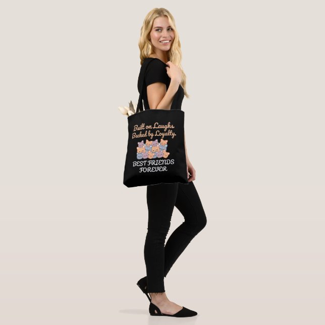 BEST FRIENDS FOREVER, FUNNY CAT, FRIENDSHIP DAY TOTE BAG (On Model)