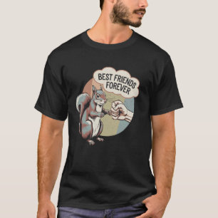 Best-Friends Forever Funny Squirrel Retro Design T-Shirt
