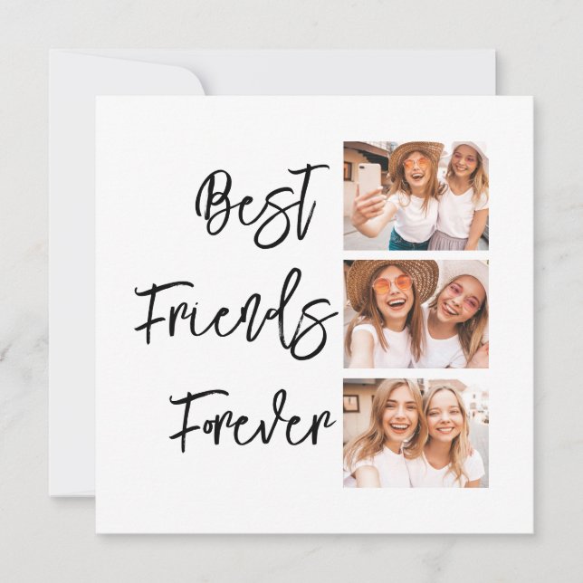 Best Friends Forever Gift Photo Collage Card (Front)