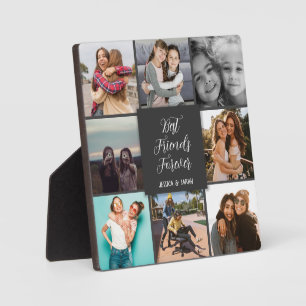 Best friends forever grey photo handwritten  plaque