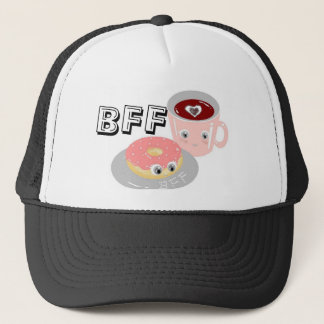 Best Friends Forever Kawaii Coffee and Doughnut BF Trucker Hat