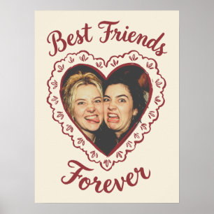 Best Friends Forever Lace Heart Photo Template Poster