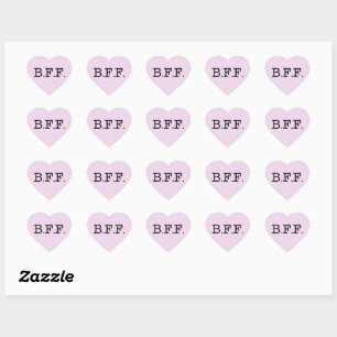 Best Friends Forever Lilac Brackground Heart Sticker