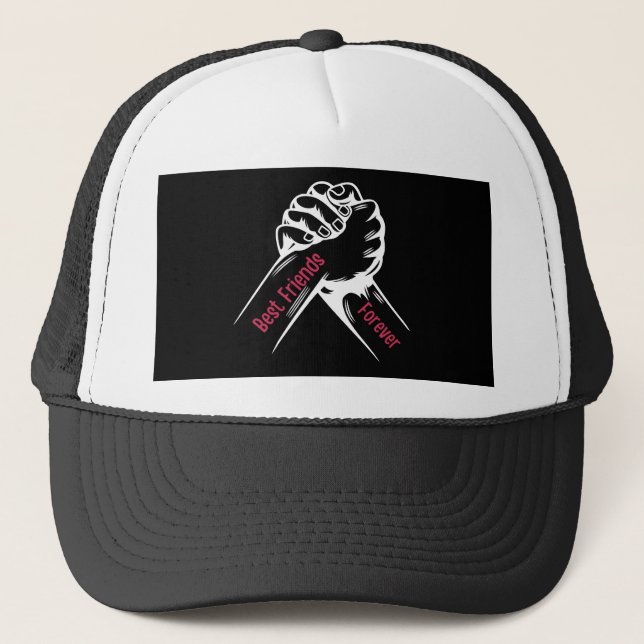 BEST FRIENDS FOREVER, MATCHING, FRIENDS FRIENDSHIP TRUCKER HAT (Front)