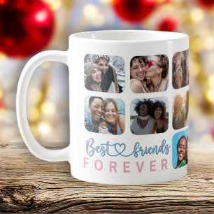 Best Friends Forever Modern 14 Photo Collage Coff Coffee Mug