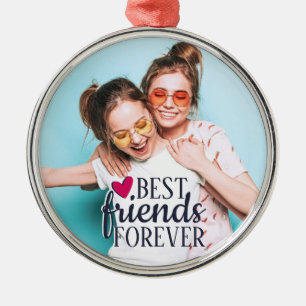 Best friends forever modern BFF photo trendy Metal Metal Tree Decoration