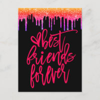 Best Friends Forever Motivational Quote Glitter
