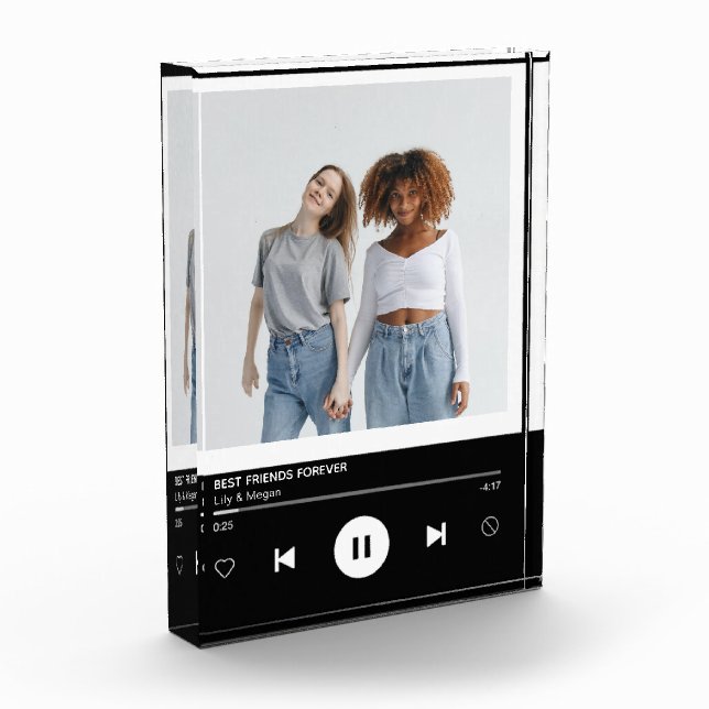 Best Friends Forever Music Player Keepsake Photo Block (Left)