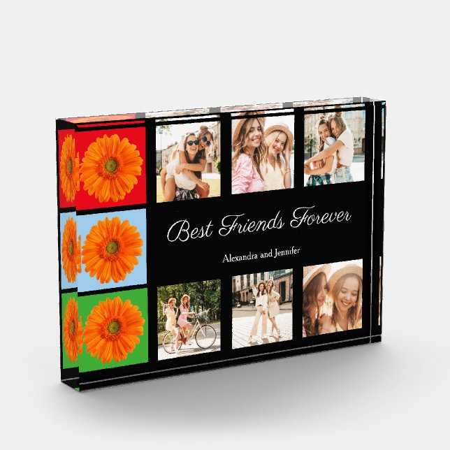 Best friends forever personalised photo collage block (Left)