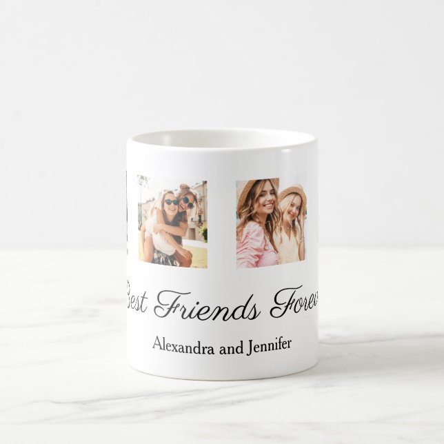 Best friends forever personalised photo collage coffee mug (Center)