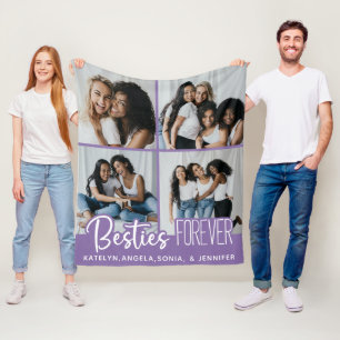 Best Friends Forever Personalised Photo Collage Fleece Blanket