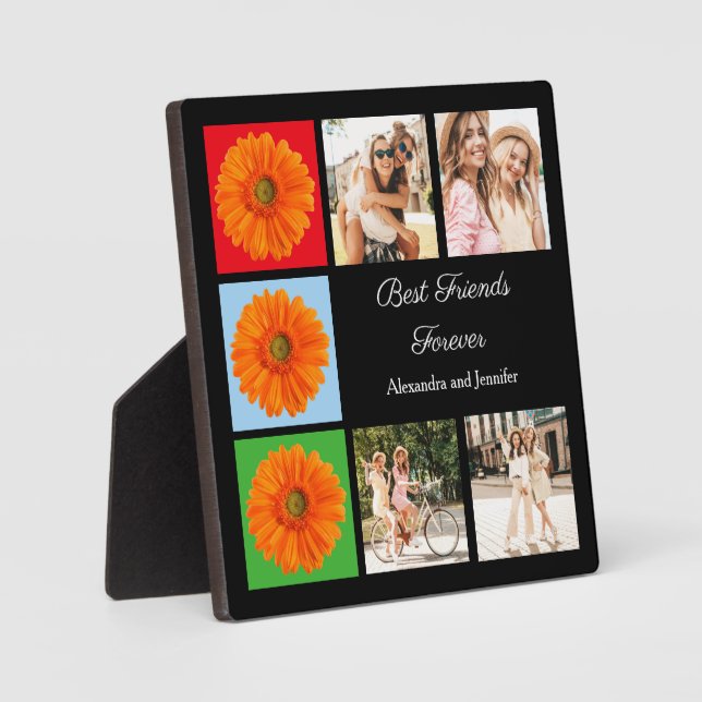 Best friends forever personalised photo collage plaque (Front)