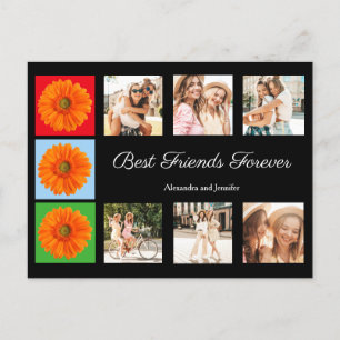 Best friends forever personalised photo collage postcard