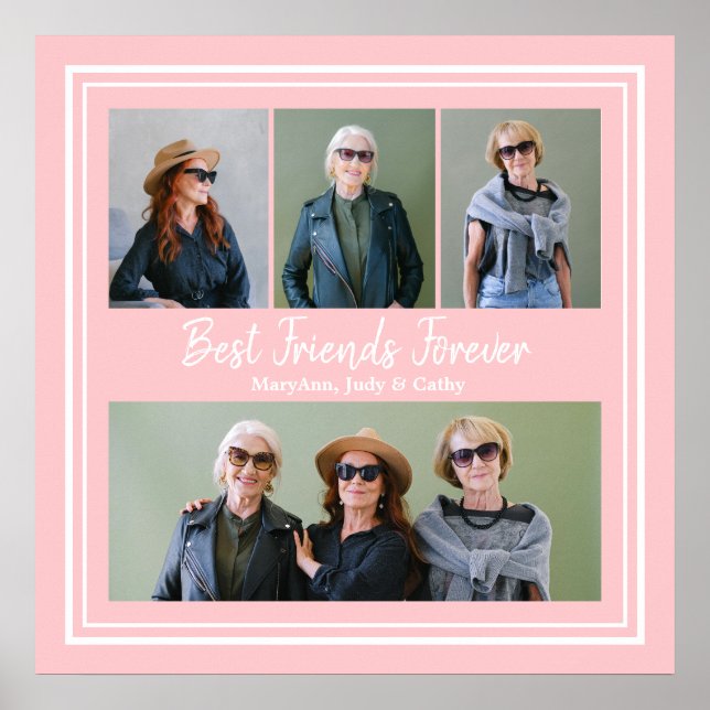 Best Friends Forever Personalised Photo Poster (Front)