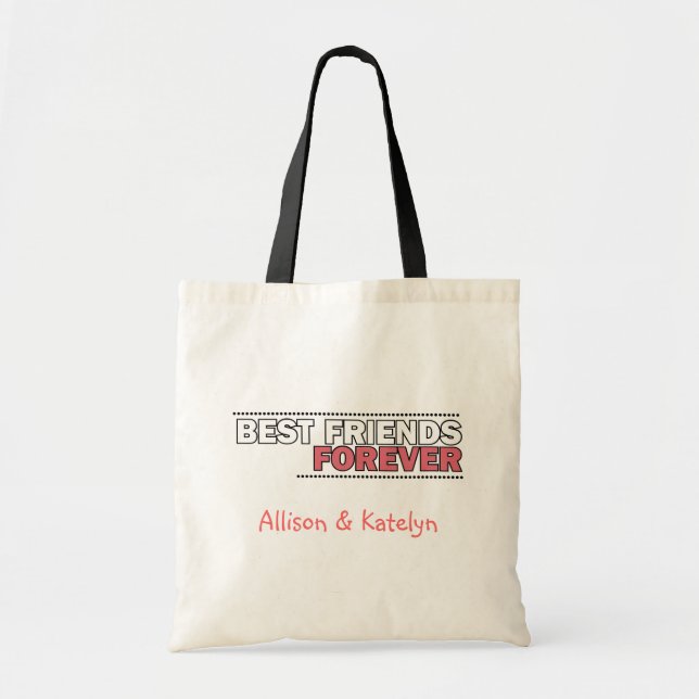 Best Friends Forever Personalised Quote Tote Bag (Front)