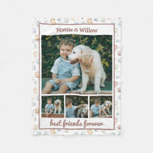 Best Friends Forever Pet Photo Name Fleece Blanket