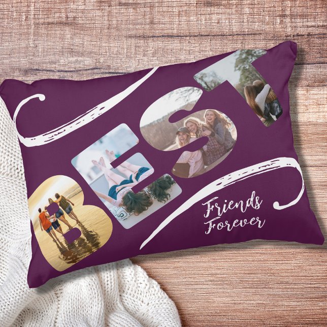 Best Friends Forever Photo Collage BFF Gift Accent Decorative Cushion (Creator Uploaded)