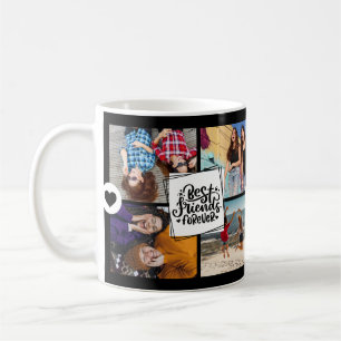 Best Friends Forever Photo Collage Black Coffee Mug