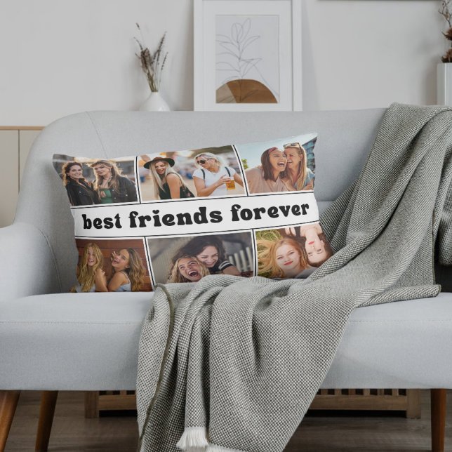 Best Friends Forever Photo Collage Modern  Lumbar Cushion (Creator Uploaded)